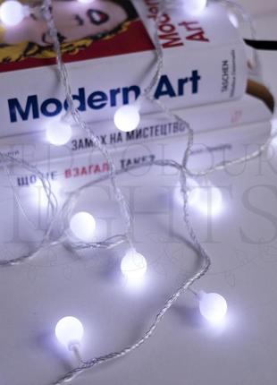 Новогодняя светодиодная гирлянда "шарики" 20 led, 5м + переходник