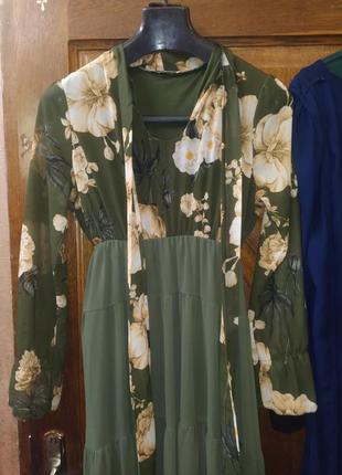 Шикарне плаття сукня ярусна в пол міді m-l1 фото