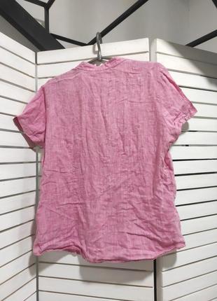 Блуза рубашка 44 46 розовая рубашка футболка на пуговицах женская3 фото
