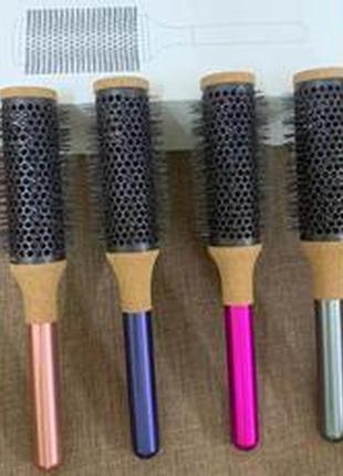 Термобрашинг для укладання волосся  приладами dyson vented barrel brush  rosе/black 35mm5 фото
