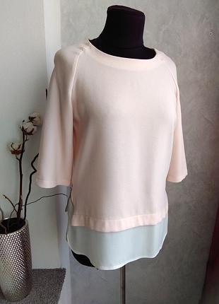 Блуза с рукавом 3/4 и шифоновым низом