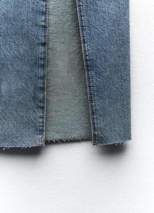 Джинсовая юбка средней длины z19758 фото