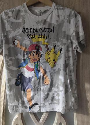Футболка pokemon, eш кетчум, ash's pikachu, manga, anime " следует поймать их всех"