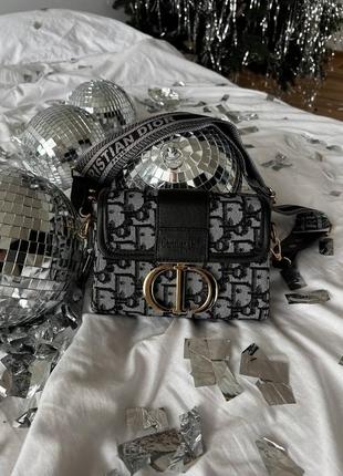 Жіноча сумка cristian dior montaigne dark silver6 фото