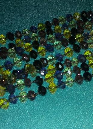 Намисто кришталь різнокольорові 160 см