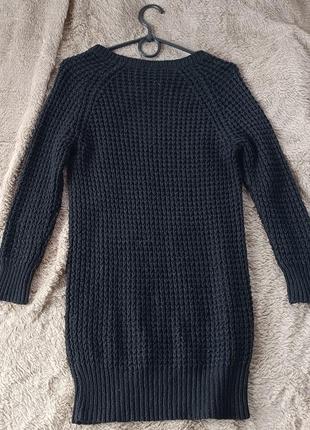 Удлиненый черный  женский свитер2 фото