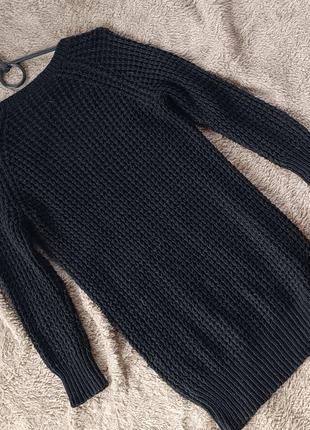 Удлиненый черный  женский свитер3 фото