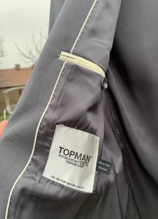 Новий якісний піджак у сірому кольорі від бренду topman (м)6 фото