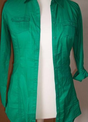 Хлопкова подовжена рубашка, блузка