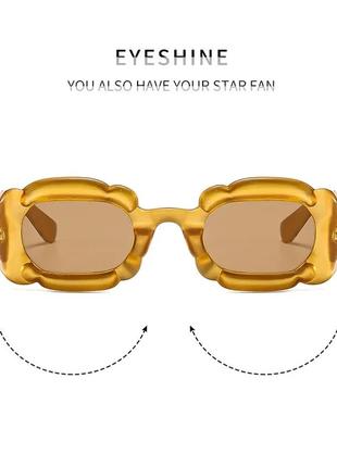 Яркие очки золотые желтые трендовые женские  солнцезащитные y2k prada versace yvl6 фото