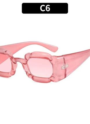 Яркие очки розовые трендовые женские  солнцезащитные y2k prada versace yvl4 фото