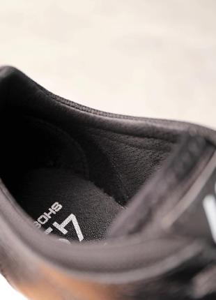 Кеды мужские кожаные с замшевыми вставками на шнуровке черные осень-весна 40 41 42 43 44 456 фото