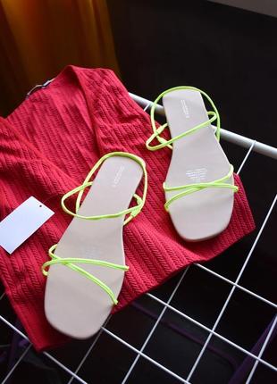 Яркие неоновые босоножки, сандалии h&amp;m размеры в наличии 36 37 38 39 402 фото