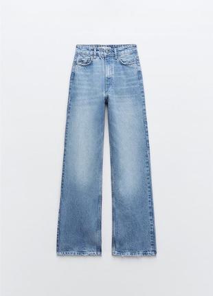 Zara straight fit full length high waist джинси зара