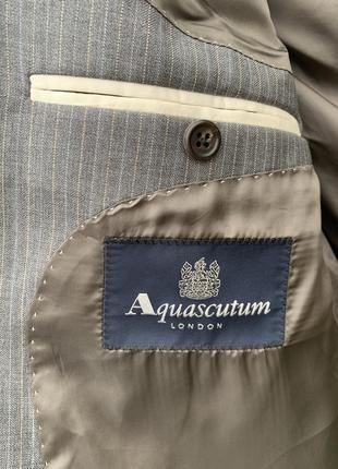 Оригинальный мужской пиджак в полоску от элитного бренда aquascutum (2хл)7 фото