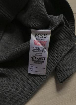 Свитер джемпер пуловер с v-образным вырезом серый m&s marks & spencer8 фото