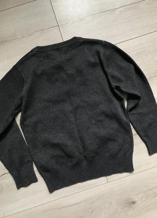 Свитер джемпер пуловер с v-образным вырезом серый m&s10 фото