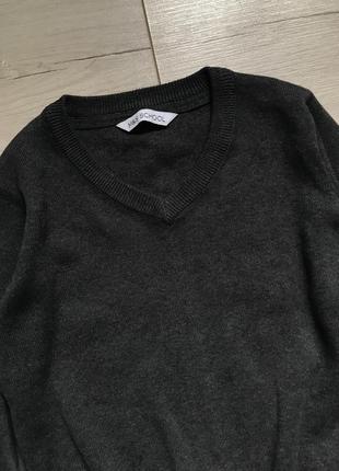 Свитер джемпер пуловер с v-образным вырезом серый m&s4 фото