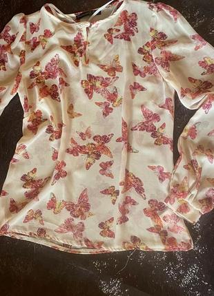 Шифонова блуза в метелики1 фото