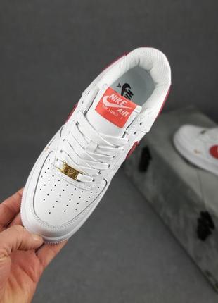 Жіночі низькі кросівки / nike air force 1 lv 8 af1 ' 82 low / найк аір форс / взуття демісезонне жіноче на весну, літо, осінь білі з червоним2 фото