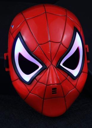 Маска светодиодная спайдермен человек паук1 фото