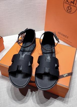 Босоножки кожаные в стиле hermes8 фото