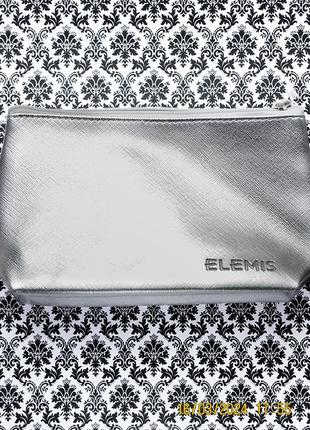 Срібляста косметичка elemis silver cosmetic bag щільна фактурна1 фото