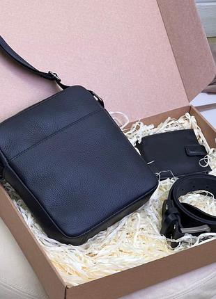 Чоловічий набір,подарунковий бокс,шкіряний гаманець,сумка,ремінь