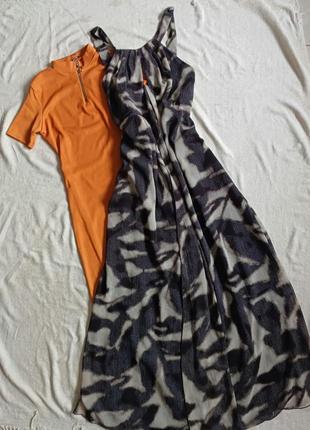 Платье сарафан макси длинное в пол большой размер батал xxxl 3xl 4xl шифоновое летнее1 фото