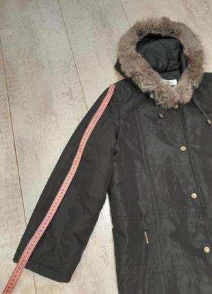 Стильная демисезонная длинная куртка парка пальто дубленка8 фото