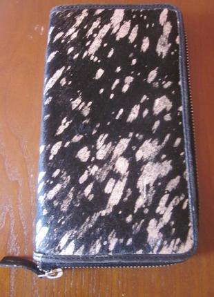 Кожаный кошелек lumley &amp; rose, кожа + мех