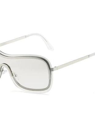 Срібло дзеркальні окуляри колір трендові жіночі чоловічі сонцезахисні стильні 2023 велоспорту y2k5 фото