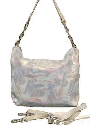 Сумка замшевая женская светло бежевая  25*28*122 фото