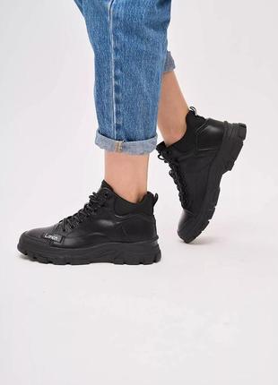 Ботинки lonza черные женские, обувь демисезон2 фото