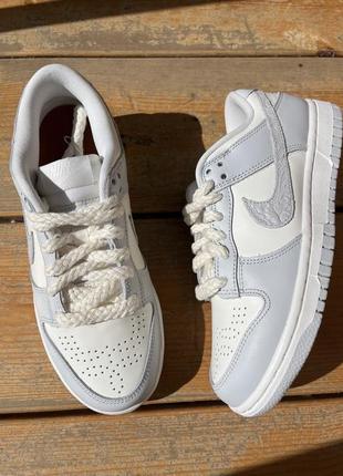 Кроссовки nike dunk low needlework sail aura beige/grey найк данки серые бежевые