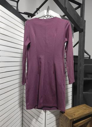 Платье фиолетовое 46 m с длинным рукавом теплое весеннее2 фото