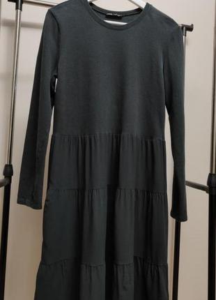 Платье с длинным рукавом с оборками от zara2 фото
