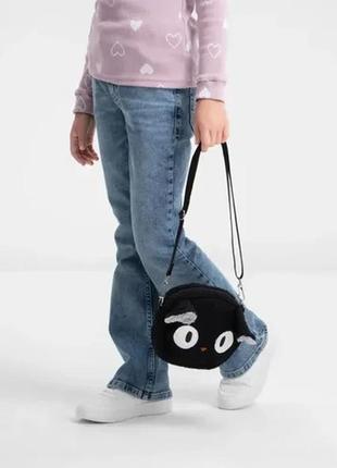 Плюшевая мини сумочка для ребенка котик с ушками через плечо кросс-боди10 фото