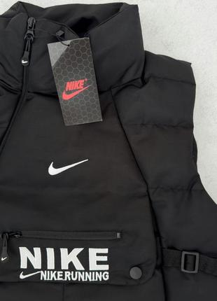 Мужская молодежная жилетка в стиле nike найк черная с передним карманом s-xxl3 фото