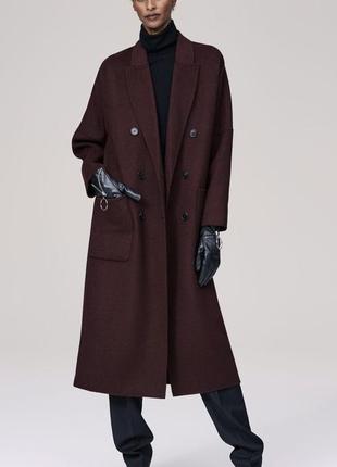 Zara hand made оверсайз пальто з вовни