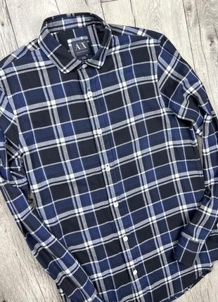 Armani exchange regular рубашка xs размер с длинным рукавом клетчаткая оригинал3 фото