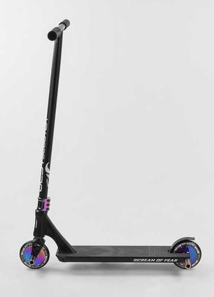 Самокат трюковий із пегами best scooter simbiote 97683, hic-система, алюмінієвий диск і дека, колеса 120 мм pu3 фото
