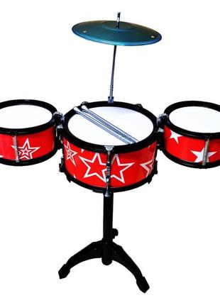Дитяча іграшка барабанна установка 1588 (red) 3 барабани