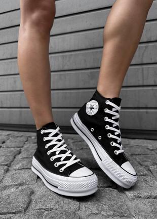 Кеди converse white black2 фото