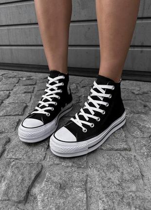 Кеди converse white black9 фото