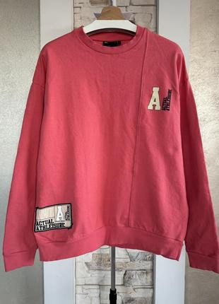 Розовый хлопковый свитшот asos actual athletsure