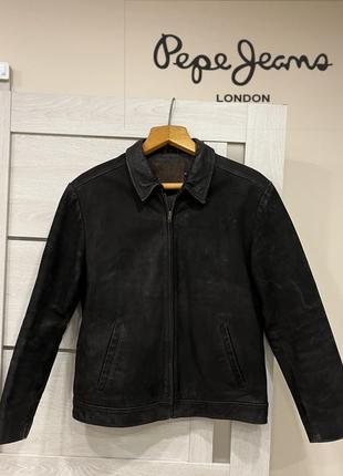 Куртка шкіряна pepe jeans buffalo leather розмір м оригінал1 фото