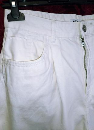 Белые джинсы zara высокая посадка джинсы бананы мом зара джинсы багги5 фото