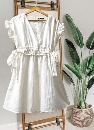 Біла сукня коротка літня zara