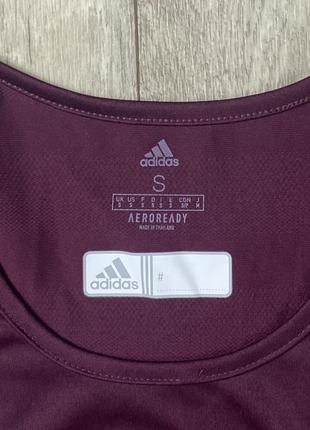 Adidas aeroready майка s размер женская спортивная бордовая оригинал4 фото